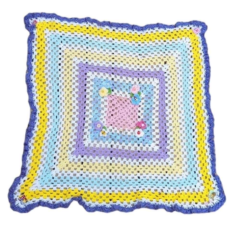 2/$20 Handmade Crochet Square Baby Blanket 40”x40”